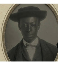 Load image into Gallery viewer, Striking Portrait Young African American Man Antique 1800s Photo Black Americana