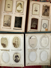Load image into Gallery viewer, 2 Large Victorian Era Velvet Albums with 97 Photos / Antique 1800s