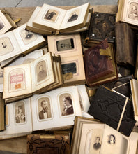 Load image into Gallery viewer, Gigantic Lot of Antique 1860s 1870s Photo Album Hundreds of CDV & Tintype Photos
