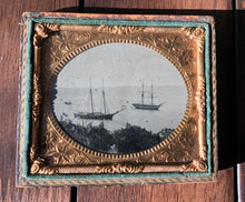 Load image into Gallery viewer, Rare Tintype Photo Ships at Sea 1860s Civil War Era Rare Navy Outdoor