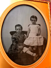 Load image into Gallery viewer, Beautiful Antique Photo Victorian Children Boy & Little Girl Holding Keys 1850s
