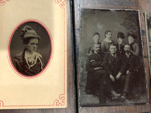 Load image into Gallery viewer, Lot of 10 Antique Tintype Photos Men Women Groups, Victorian Era