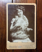 Load image into Gallery viewer, Beautiful Snake Charmer Woman with Signed Note on Back NYC 1890s, 1900s