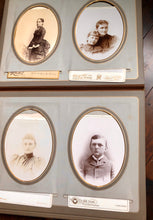 Load image into Gallery viewer, Large Leather Photo Album 52 Cabinet Cards incl Illinois Mayor Wedding Invitation