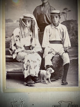 Load image into Gallery viewer, Wonderful Antique Photo from Japan! Boys & Tiny Pup on Beach