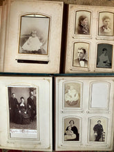 Load image into Gallery viewer, 2 Large Victorian Era Velvet Albums with 97 Photos / Antique 1800s