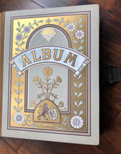 Load image into Gallery viewer, Large Leather Photo Album 52 Cabinet Cards incl Illinois Mayor Wedding Invitation