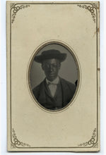 Load image into Gallery viewer, Striking Portrait Young African American Man Antique 1800s Photo Black Americana