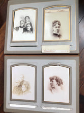 Load image into Gallery viewer, Large Leather Photo Album 52 Cabinet Cards incl Illinois Mayor Wedding Invitation