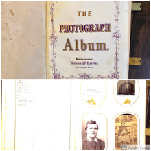 Load image into Gallery viewer, 1860s Antique Photo Album Silver Lake Indiana CDV & Tintype Civil War Tax Stamps