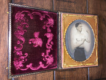 Load image into Gallery viewer, Rare 1/4 Boxing Ambrotype, Shirtless Bare Knuckle Boxer, Early-1860s