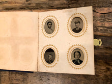 Load image into Gallery viewer, Miniature 1860s Photo Album with 60 Original Tintypes