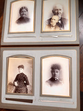 Load image into Gallery viewer, Large Leather Photo Album 52 Cabinet Cards incl Illinois Mayor Wedding Invitation