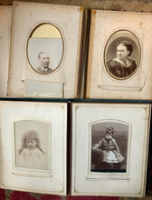 Load image into Gallery viewer, 2 Large Victorian Era Velvet Albums with 97 Photos / Antique 1800s