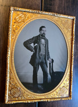 Load image into Gallery viewer, Excellent Half Plate Early Neff Tintype Photo Handsome Confident Man 1850s