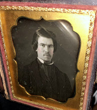 Load image into Gallery viewer, Daguerreotype Handsome Well Dressed Young Man Mustache Beard Sealed + Full Case