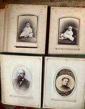 Load image into Gallery viewer, 2 Large Victorian Era Velvet Albums with 97 Photos / Antique 1800s
