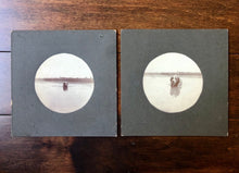 Load image into Gallery viewer, 2 Antique Photos Cute Saint Bernard Dog Swimming Approaches Camera Round, Kodak?