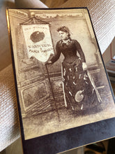 Load image into Gallery viewer, Eureka California Banner Advertising Lady - Holding Sign for Geo Winter, Painter