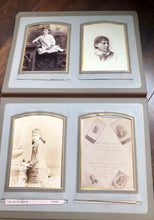 Load image into Gallery viewer, Large Leather Photo Album 52 Cabinet Cards incl Illinois Mayor Wedding Invitation