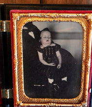 Load image into Gallery viewer, 1/4 Post Mortem Ambrotype Boy in Hidden Father's Lap