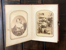 Load image into Gallery viewer, Small Leather Album, 1860s + Some CDV Photos, Incl Royalty