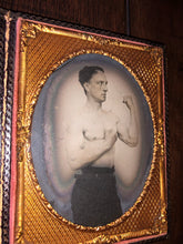 Load image into Gallery viewer, Rare 1/4 Boxing Ambrotype, Shirtless Bare Knuckle Boxer, Early-1860s