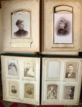 Load image into Gallery viewer, 2 Large Victorian Era Velvet Albums with 97 Photos / Antique 1800s