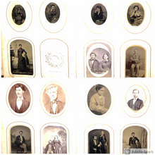 Load image into Gallery viewer, 1860s Antique Photo Album Silver Lake Indiana CDV & Tintype Civil War Tax Stamps
