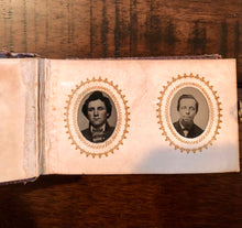 Load image into Gallery viewer, Miniature 1860s Photo Album with Tintypes