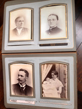 Load image into Gallery viewer, Large Leather Photo Album 52 Cabinet Cards incl Illinois Mayor Wedding Invitation