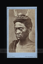 Load image into Gallery viewer, RARE Antique 1800s Photo Young Maori New Zealand Photographer De Maus / Tattoos