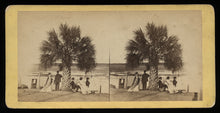 Load image into Gallery viewer, Savannah Georgia - 1860s Stereoview Photo - Victorian Group By Palmetto Tree