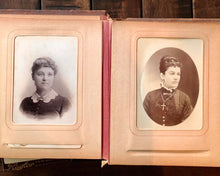 Load image into Gallery viewer, Antique Leather Photo Album & San Francisco Cabinet Cards
