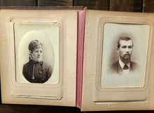 Load image into Gallery viewer, Antique Leather Photo Album & San Francisco Cabinet Cards