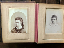 Load image into Gallery viewer, Antique Leather Photo Album & San Francisco Cabinet Cards