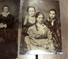 Load image into Gallery viewer, lot of antique tintype photos group of teen girl friends reading letters