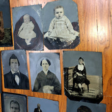 Load image into Gallery viewer, Big Lot of 37 Whole / Full Plate Folk Art Painted Antique Tintype Photos