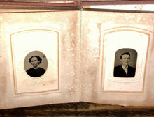 Load image into Gallery viewer, 1860s 1870s antique photo album CDV tintypes Civil War Era 56A