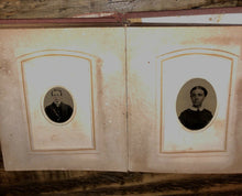 Load image into Gallery viewer, 1860s 1870s antique photo album CDV tintypes Civil War Era 56A