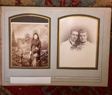 Load image into Gallery viewer, LARGE Antique Leather Album 46 Photos Cabinet Cards CDVs Tintype New York Widow