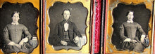 Load image into Gallery viewer, Three 1/6 Daguerreotypes of a Husband and Wife, Philadelphia Photographer