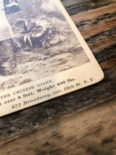 Load image into Gallery viewer, RARE CIRCUS SIDESHOW BARNUM FREAK THE CHINESE GIANT CABINET CARD PHOTO - SIGNED