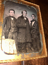 Load image into Gallery viewer, 1/4 Daguerreotype Photo Three Standing Men, Possibly From Boston - 1840s Sealed