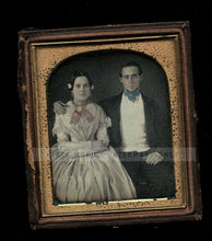 Load image into Gallery viewer, Tinted Daguerreotype Photo Beautiful ID'd Newlyweds Henry Webb & Wife / Sealed