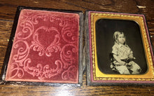 Load image into Gallery viewer, 1850s Ambrotype Photo Cute Boy with Long Curls in Hair & Short Pants - Full Case