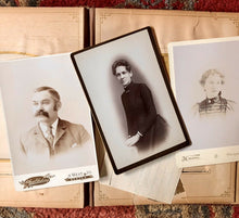 Load image into Gallery viewer, Antique Leather Album 20 Cabinet Card Photos All Identified