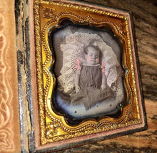 Load image into Gallery viewer, Tinted Post Mortem Daguerreotype, 6th Plate