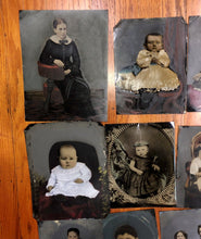 Load image into Gallery viewer, Big Lot of 37 Whole / Full Plate Folk Art Painted Antique Tintype Photos