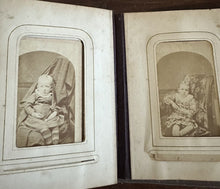 Load image into Gallery viewer, 1860s 1870s Photo Album with Tintypes & CDVs Civil War Tax Stamps Ohio Antique